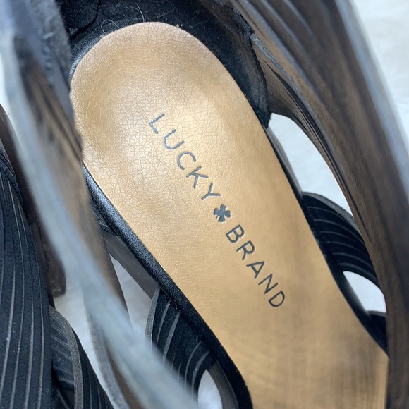 LUCKY BRAND Black Strapy Darvie Sandal Block Heel - Picture 7 of 11